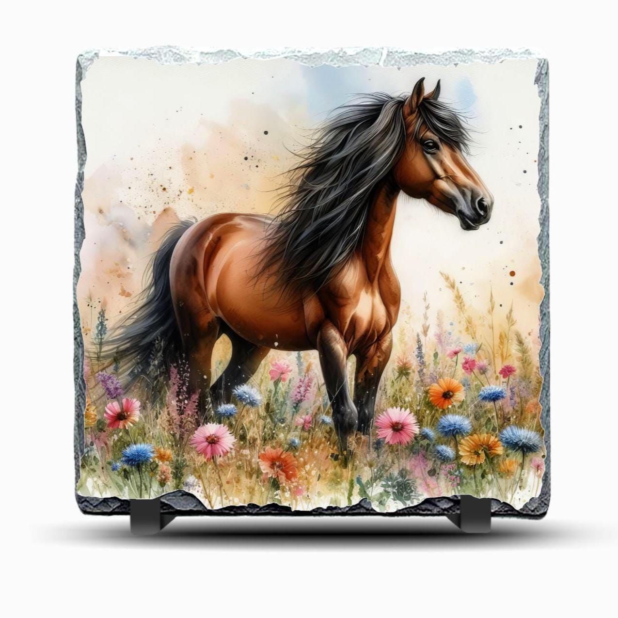 Slate Horse Picture With Display Legs