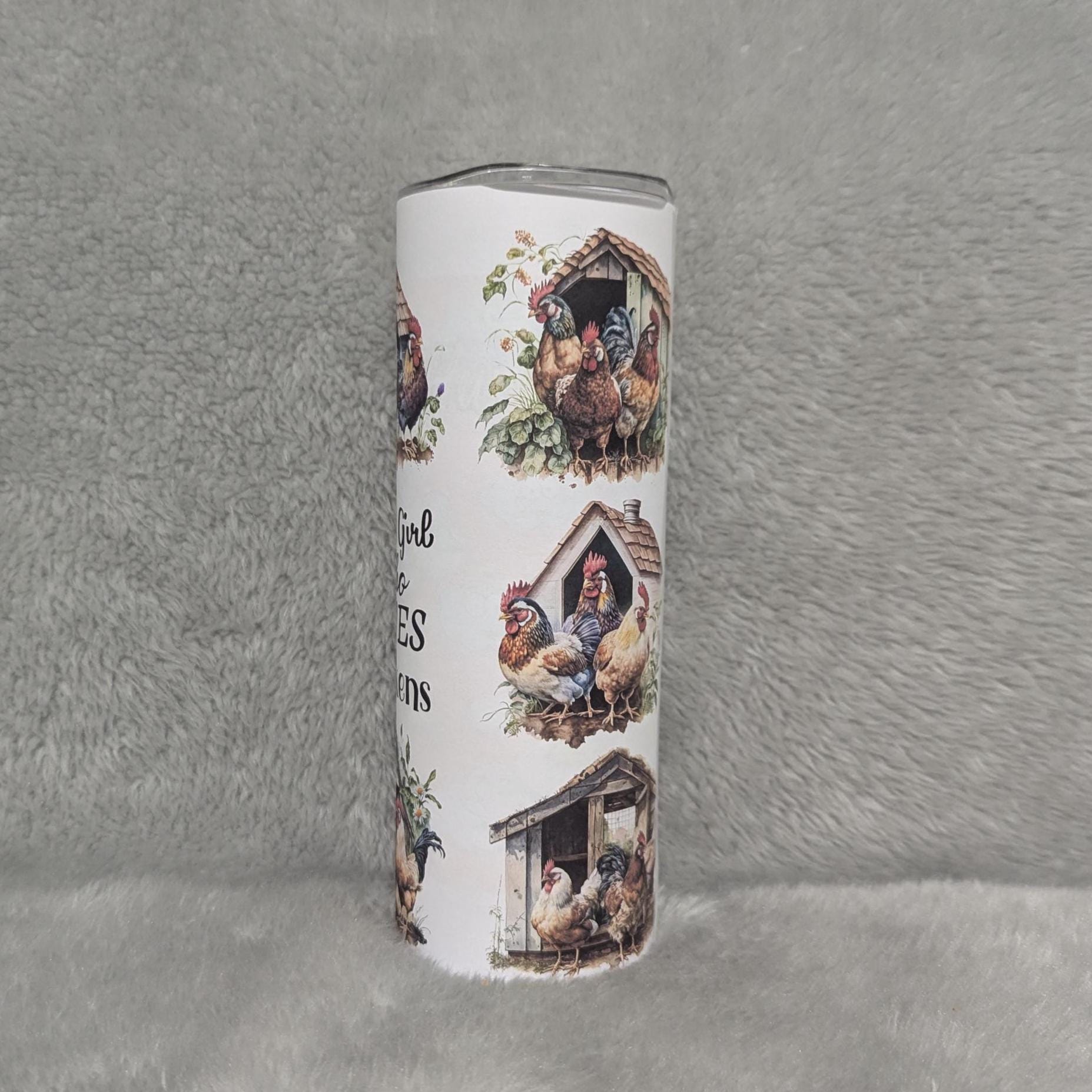 Just A Girl Who Loves Chickens Tumbler 20oz With Reusable Straw, Can Be Personalized