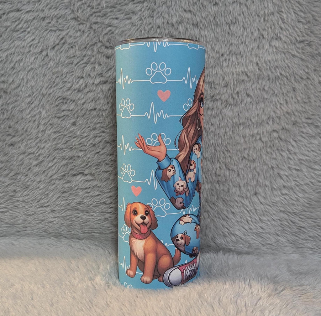 Dog Mom Tumbler 20oz With Reusable Straw, Can Be Personalized