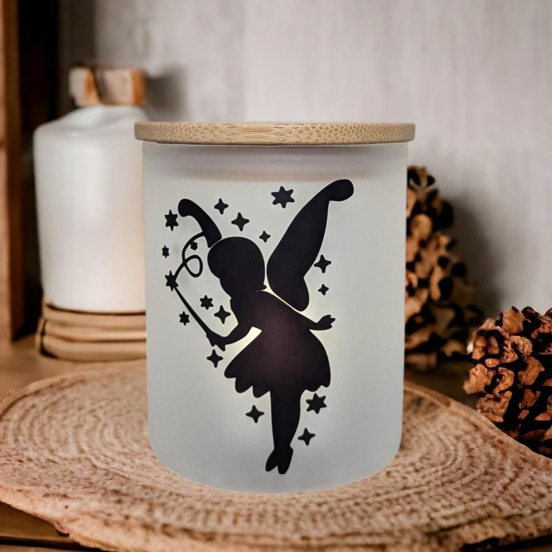 Pretty Fairy Silohette Design Candle Holder With A Battery Operated Flickering Tea Light