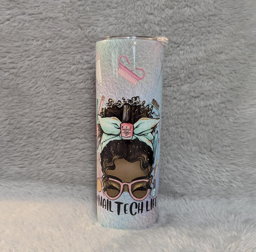 Nail Tech Tumbler 20oz With Reusable Straw, Can Be Personalized