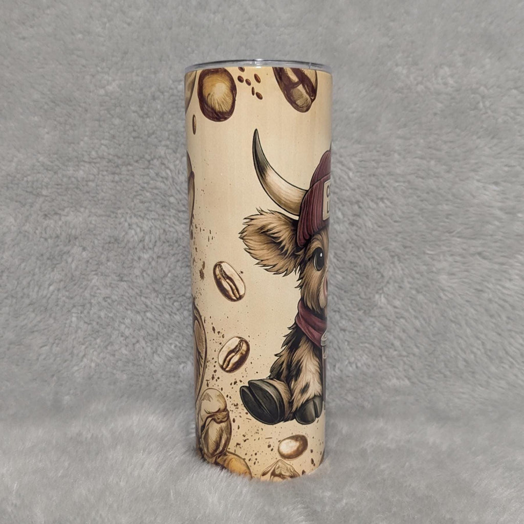 Highland Cow Insulated Tumbler for Coffee Lovers 20oz With Reusable Straw, Can Be Personalized