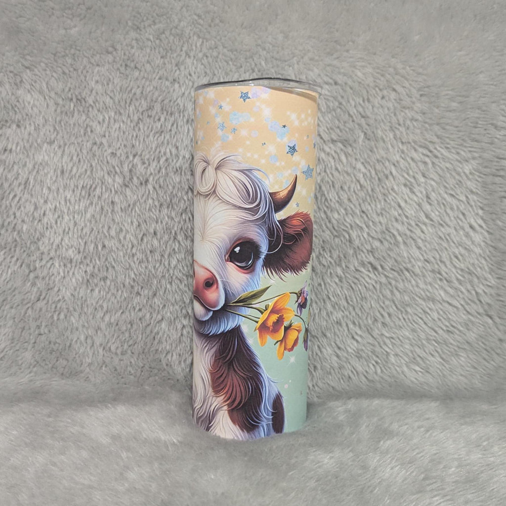 Cute Cow Tumbler Can Be Personalized 20oz With Reusable Straw, Can Be Personalized