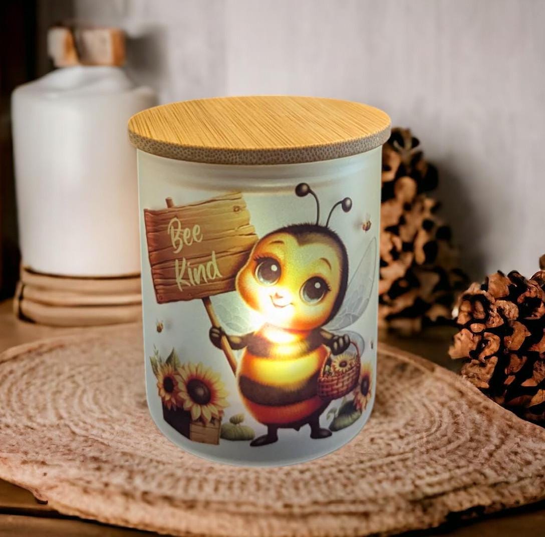 Bee Kind Bee Candle Holder With A Battery Operated Flickering Tea Light