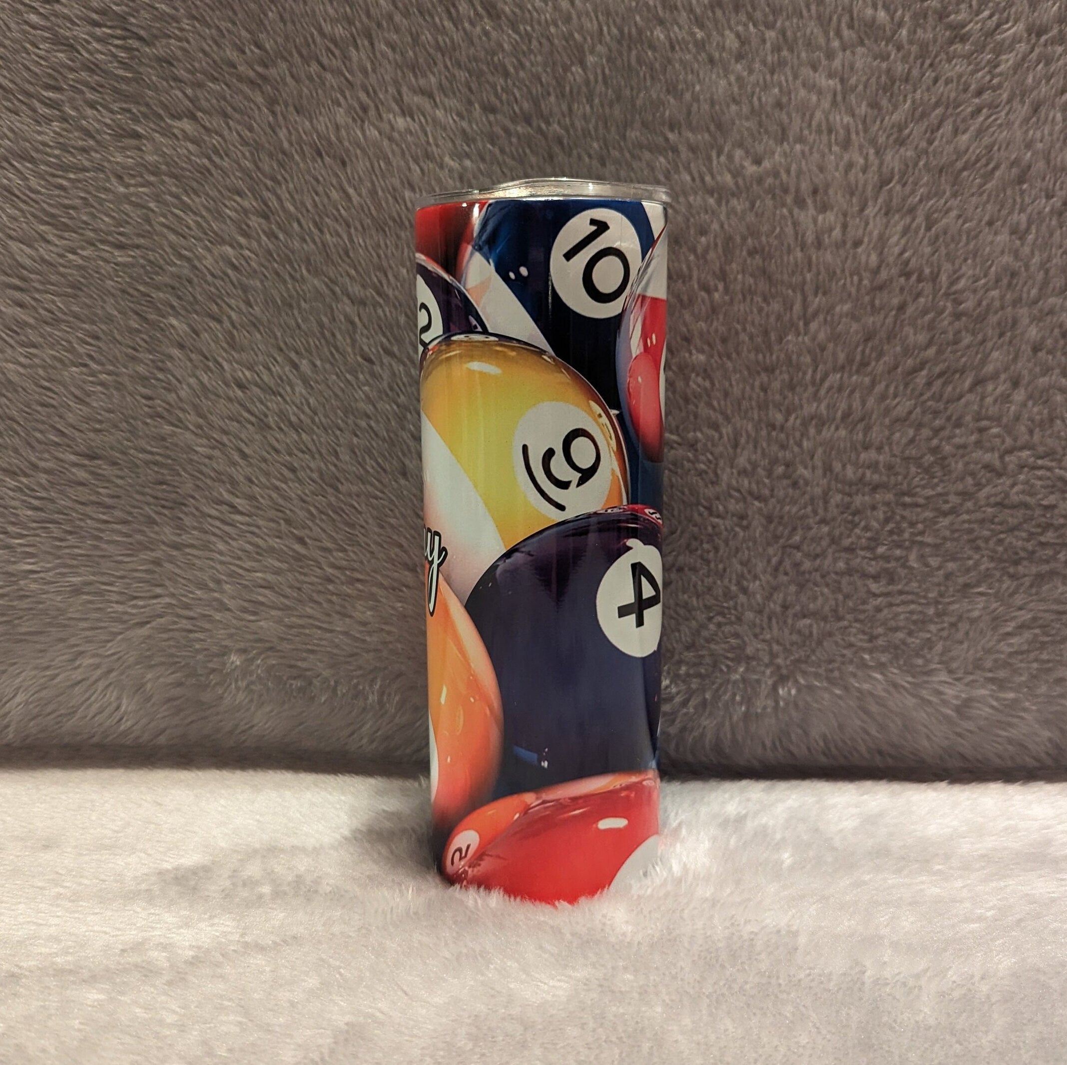 Stylish Pool Ball Tumbler 20oz With Reusable Straw, Can Be Personalized