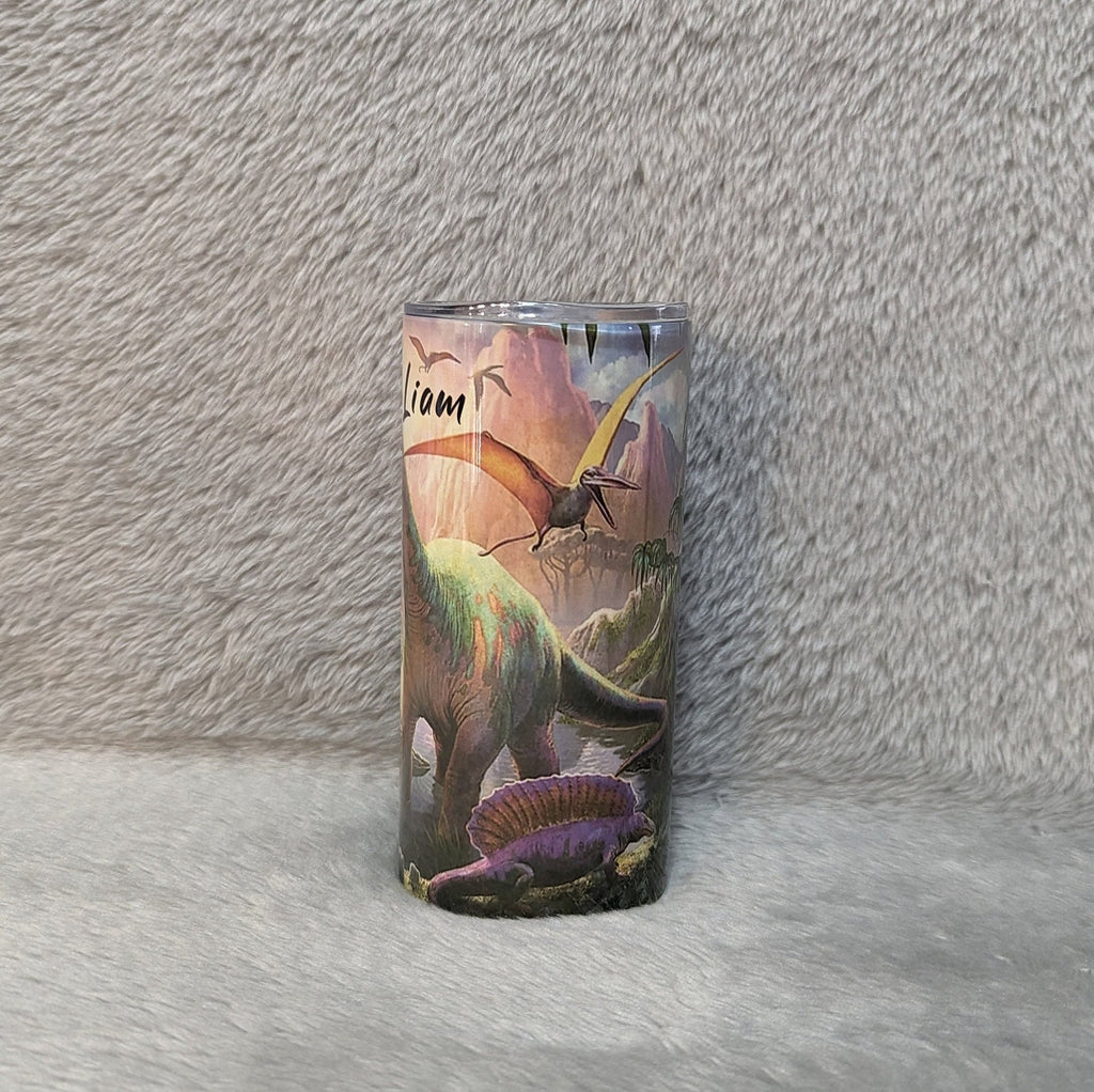 Dinosaur Tumbler 15oz With Reusable Straw, Can Be Personalized