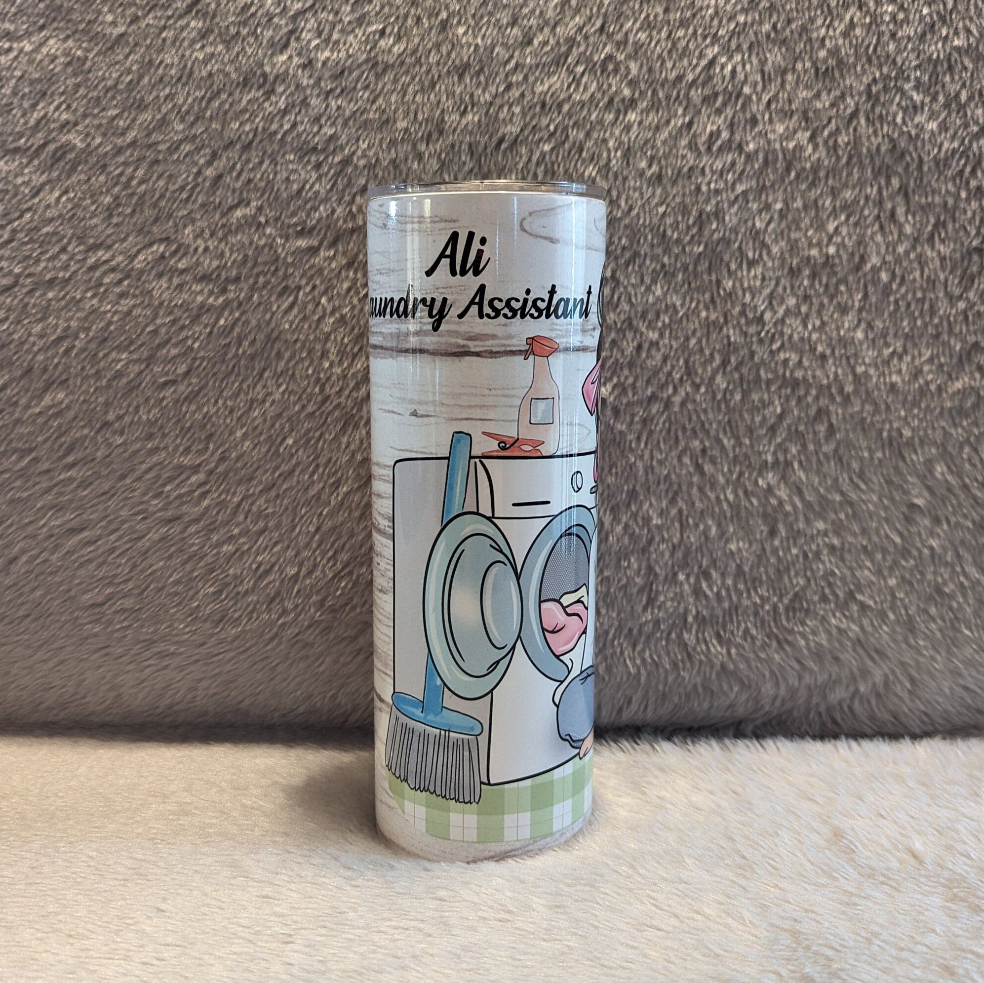 Laundry Girl Tumbler 20oz With Reusable Straw, Can Be Personalized