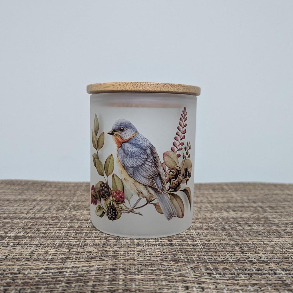 Blue Bird Candle Holder With A Battery Operated Flickering Tea Light