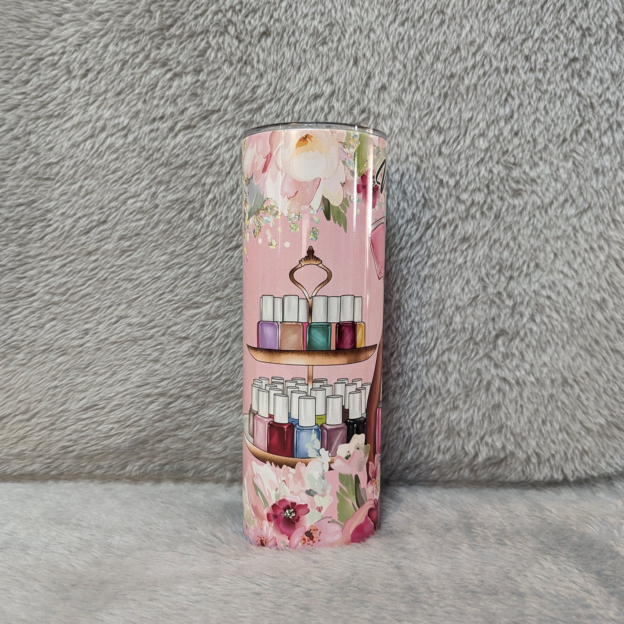 Nail Tech Tumbler 20oz With Reusable Straw, Can Be Personalized