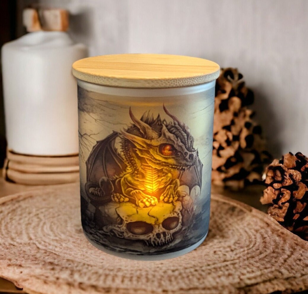 Dragon Candle Holder with Battery Operated Flickering Tea Light