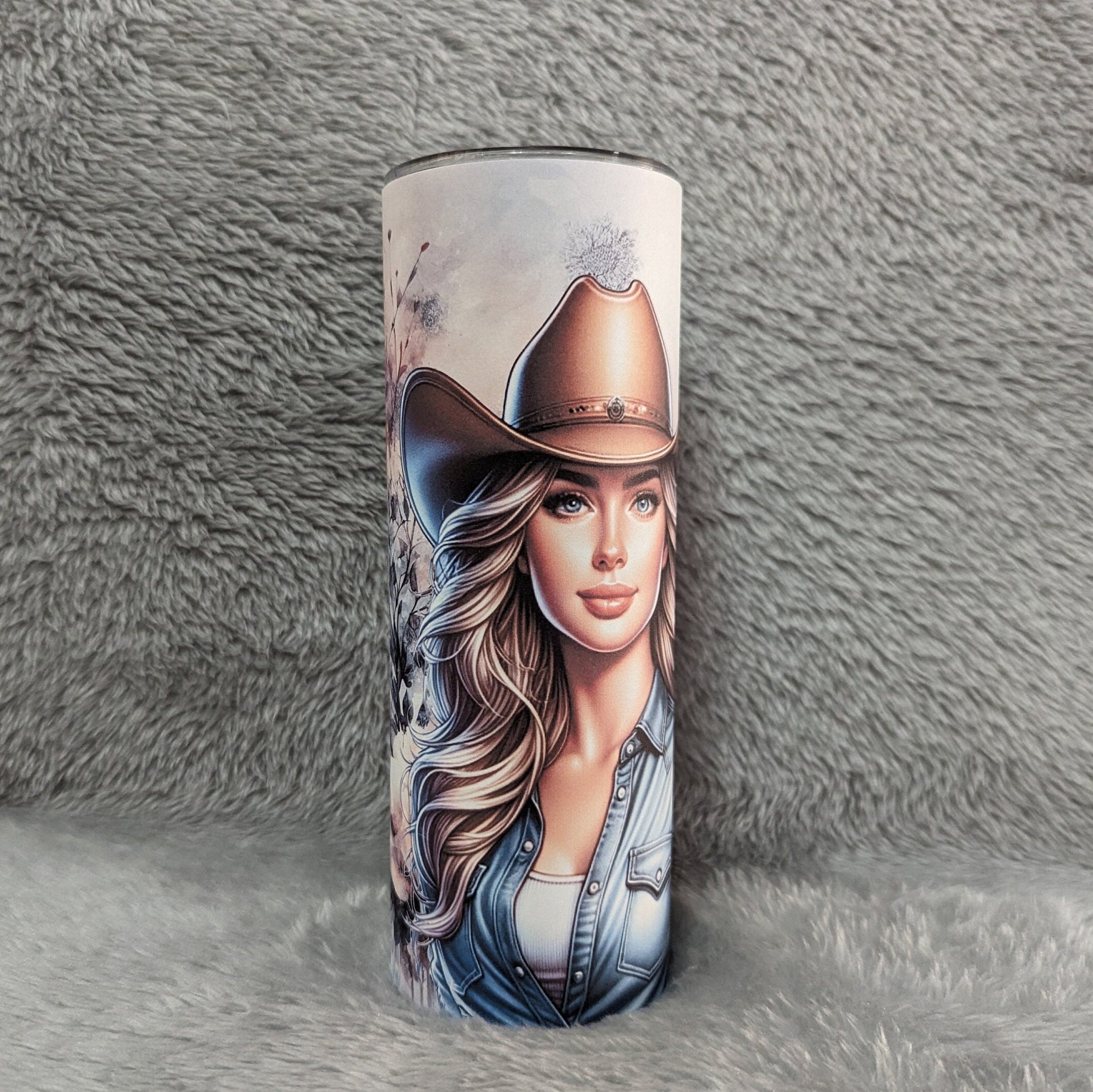 Cowgirl Tumbler 20oz With Reusable Straw, Can Be Personalized