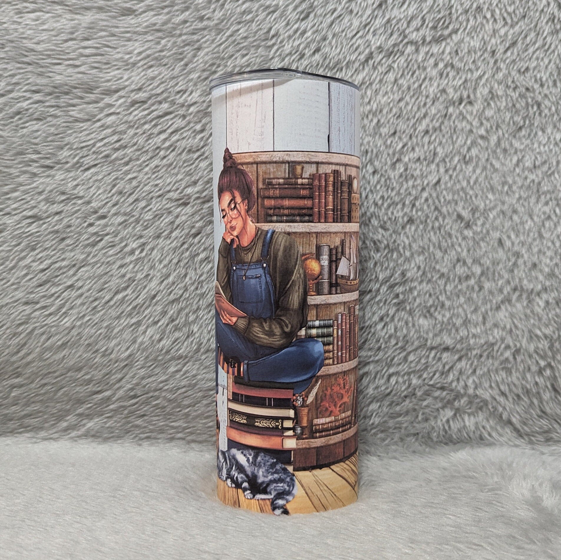 Just One More Chapter Book Lover Tumbler 20oz With Reusable Straw
