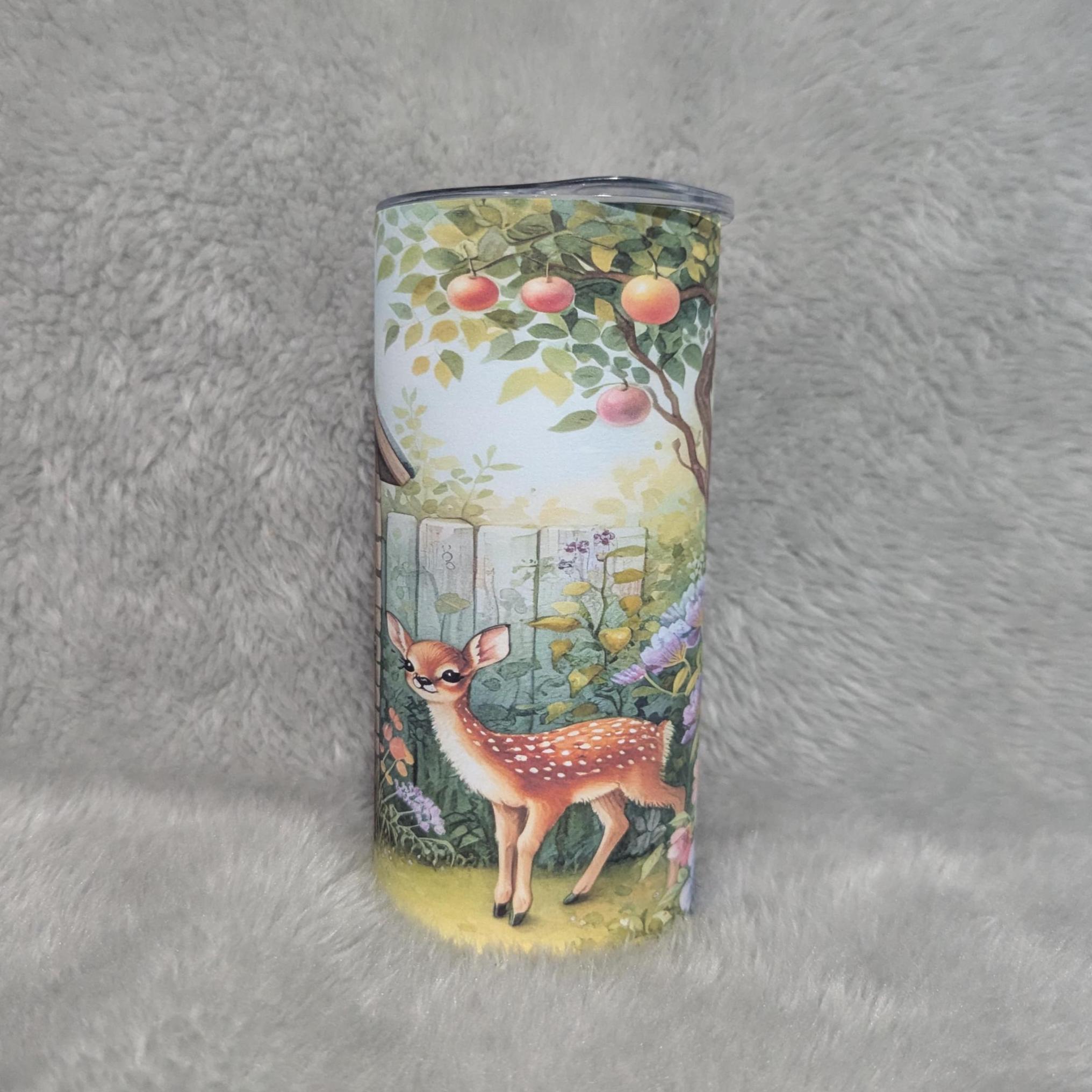 Kids Deer Tumbler 15oz With Reusable Straw, Can Be Personalized