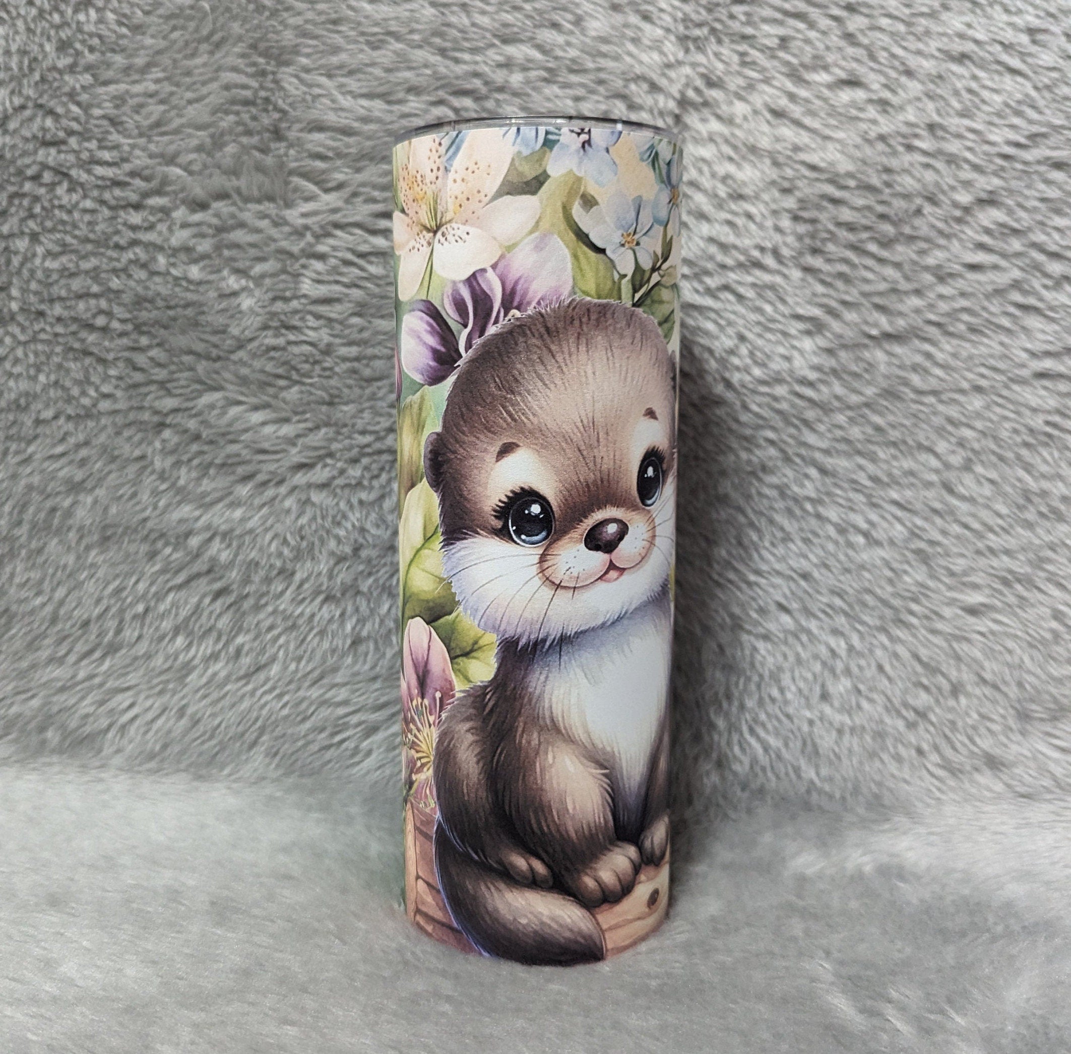 Baby Otters Tumbler 20oz With Reusable Straw, Can Be Personalized