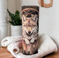 Wolf Dreamcatcher Tumbler 20oz With Reusable Straw, Can Be Personalized