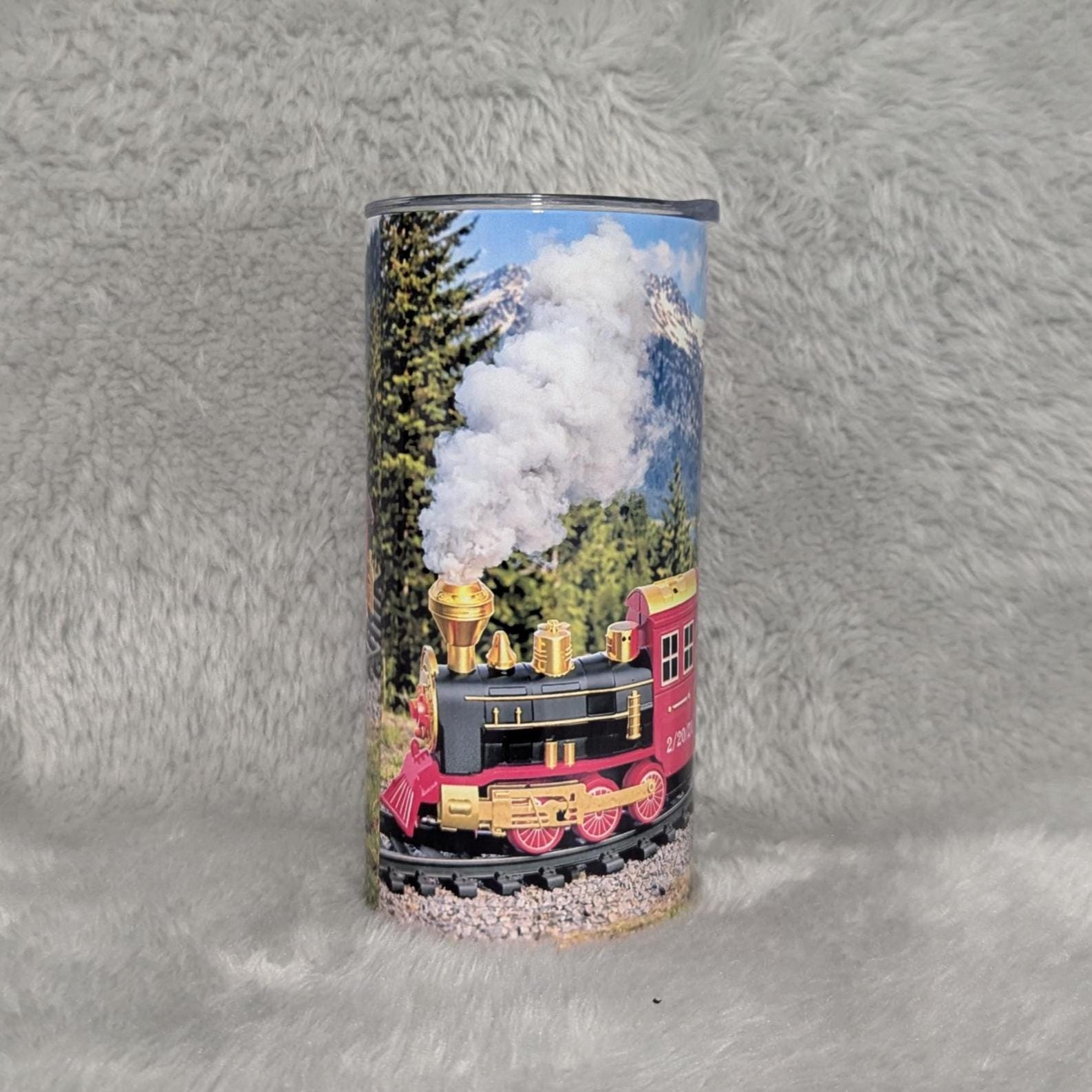 Kids Train Tumbler 15oz With Reusable Straw, Can Be Personalized