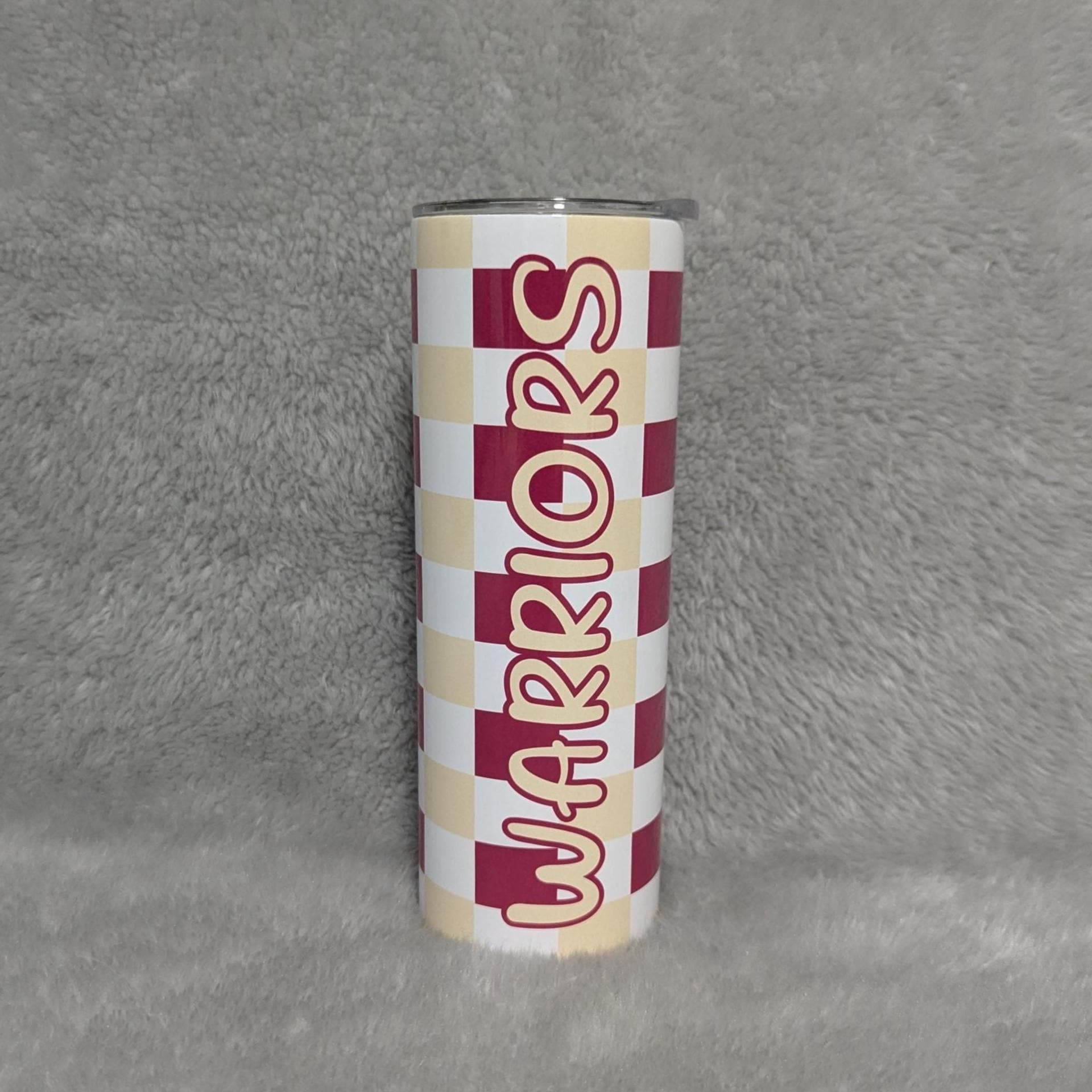 Warriors Tumbler 20oz With Reusable Straw