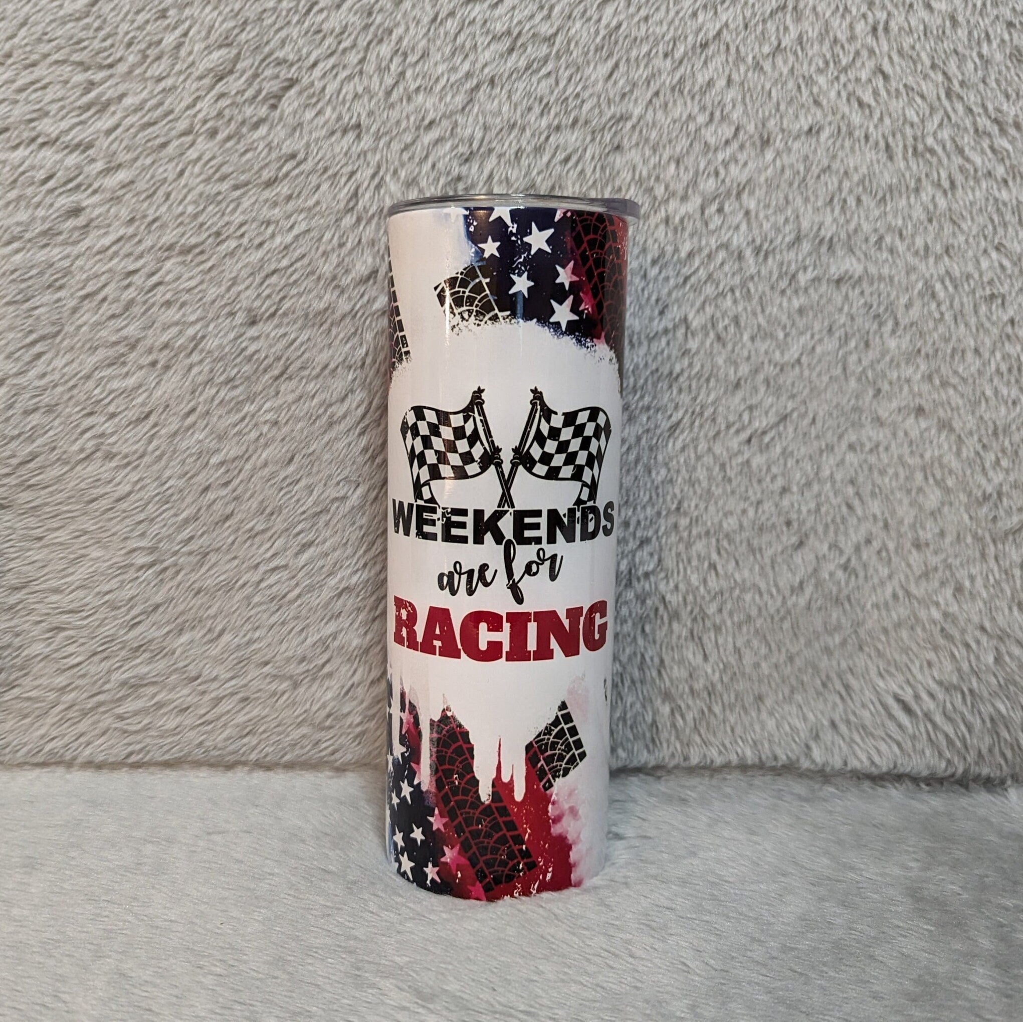 Weekends Are For Racing Tumbler 20oz With Reusable Straw