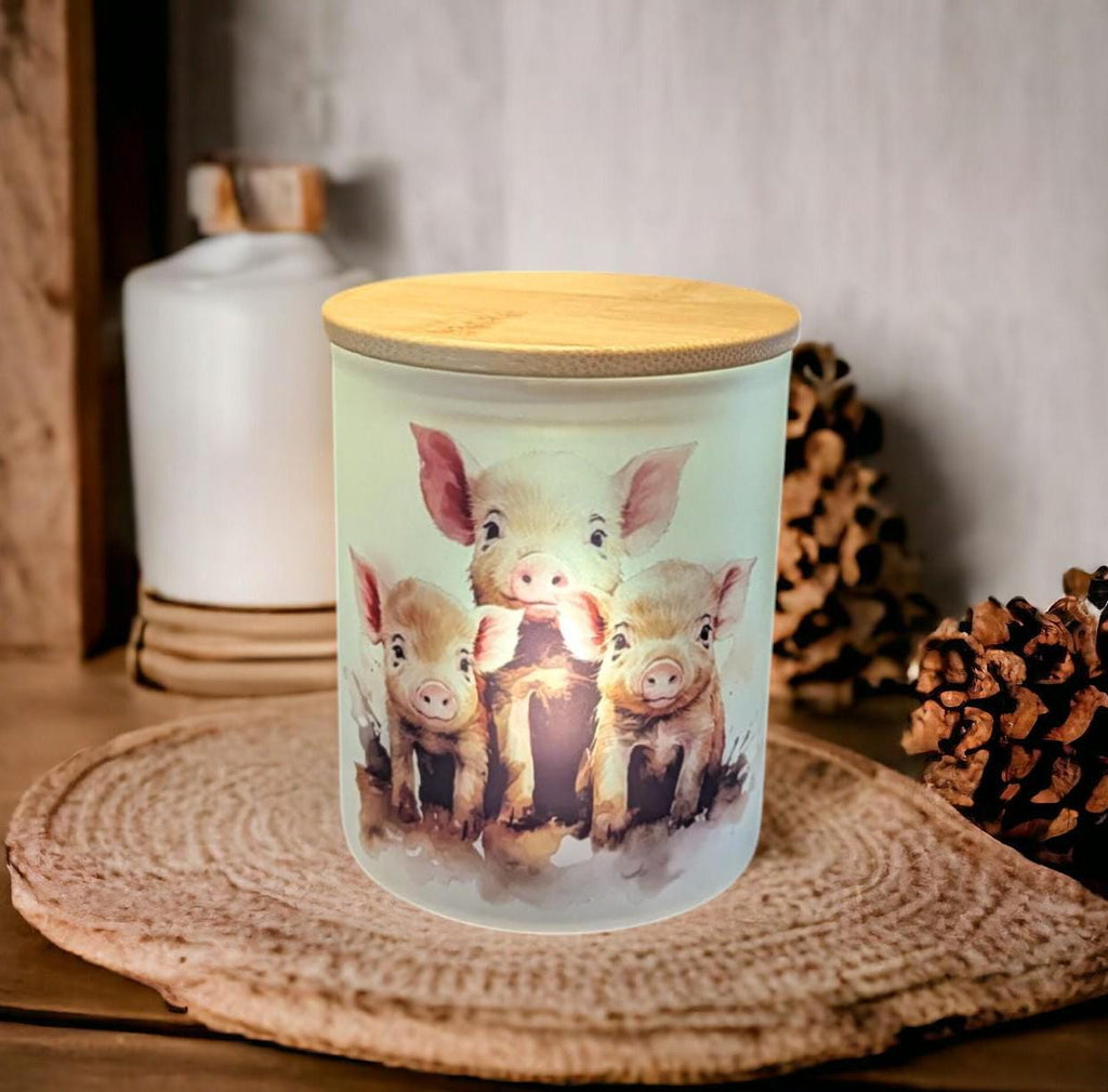 Pig Candle Holder With A Battery Operated Flickering Tea Light