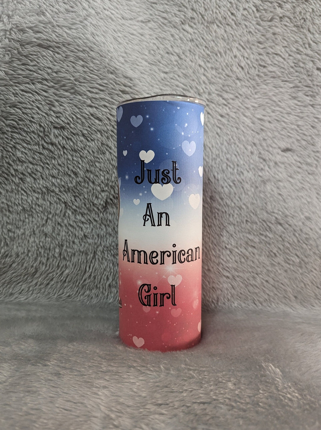 Just An American Girl Tumbler 20oz With Reusable Straw, Can Be Personalized