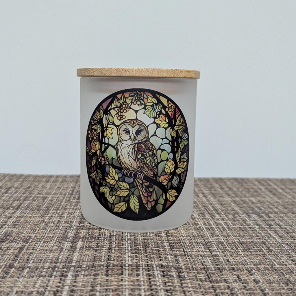Handmade Owl Candle Holder with Battery Operated Flickering Tea Light