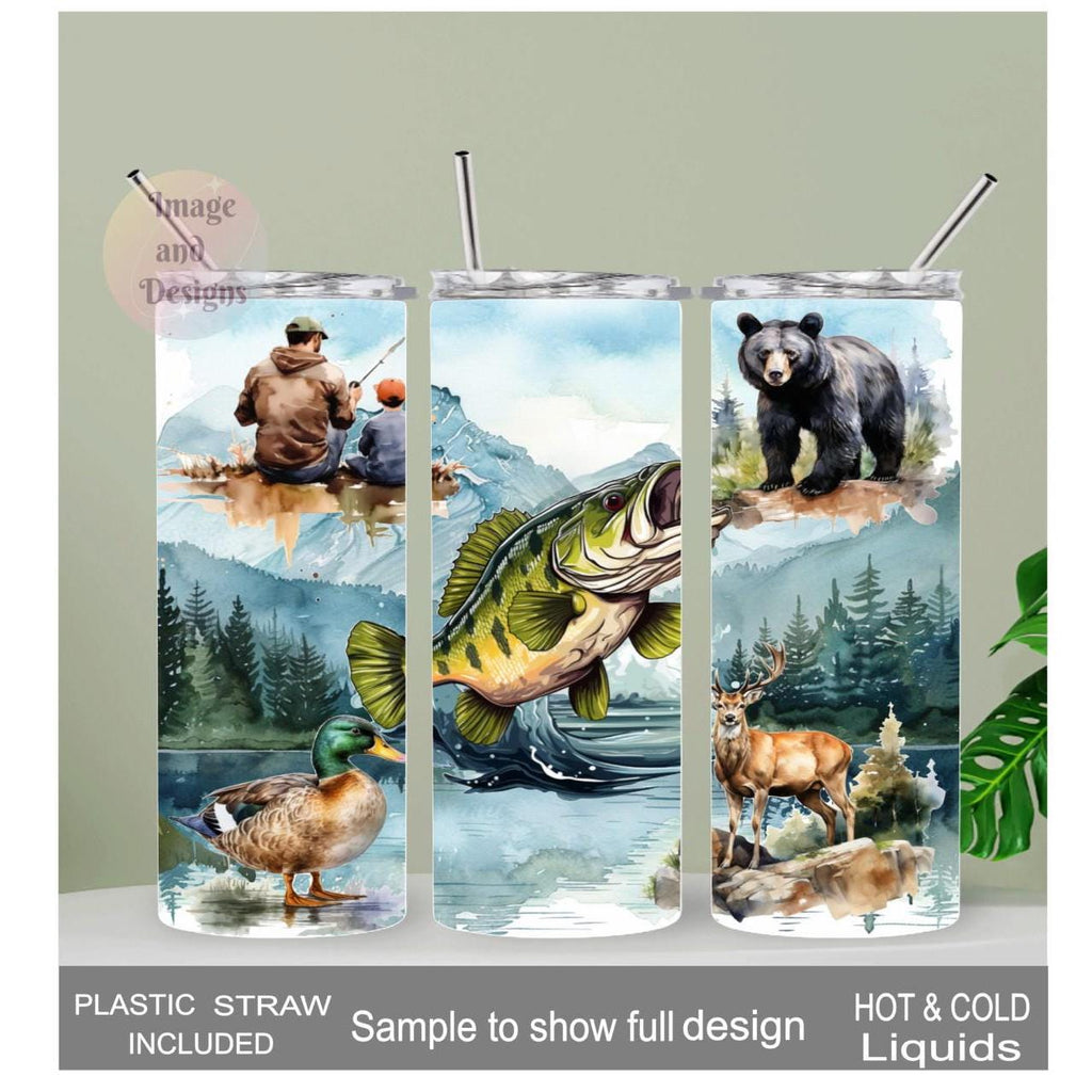 Fish and Wildlife Affirmation Tumbler 20oz With Reusable Straw, Can Be Personalized