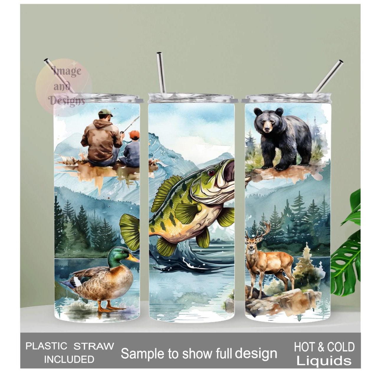 Fish and Wildlife Affirmation Tumbler 20oz With Reusable Straw, Can Be Personalized