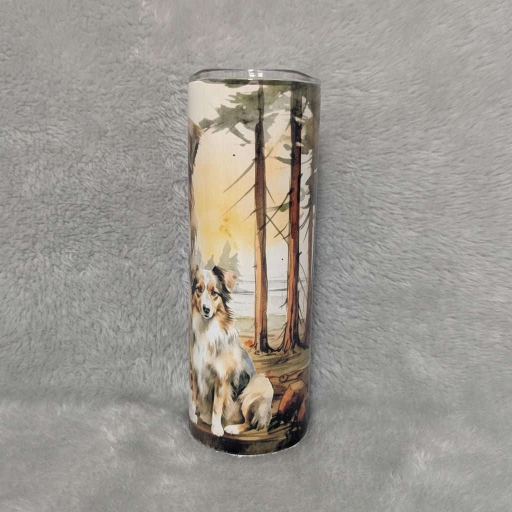 Australian Shepherd Tumbler 20oz With Reusable Straw, Can Be Personalized