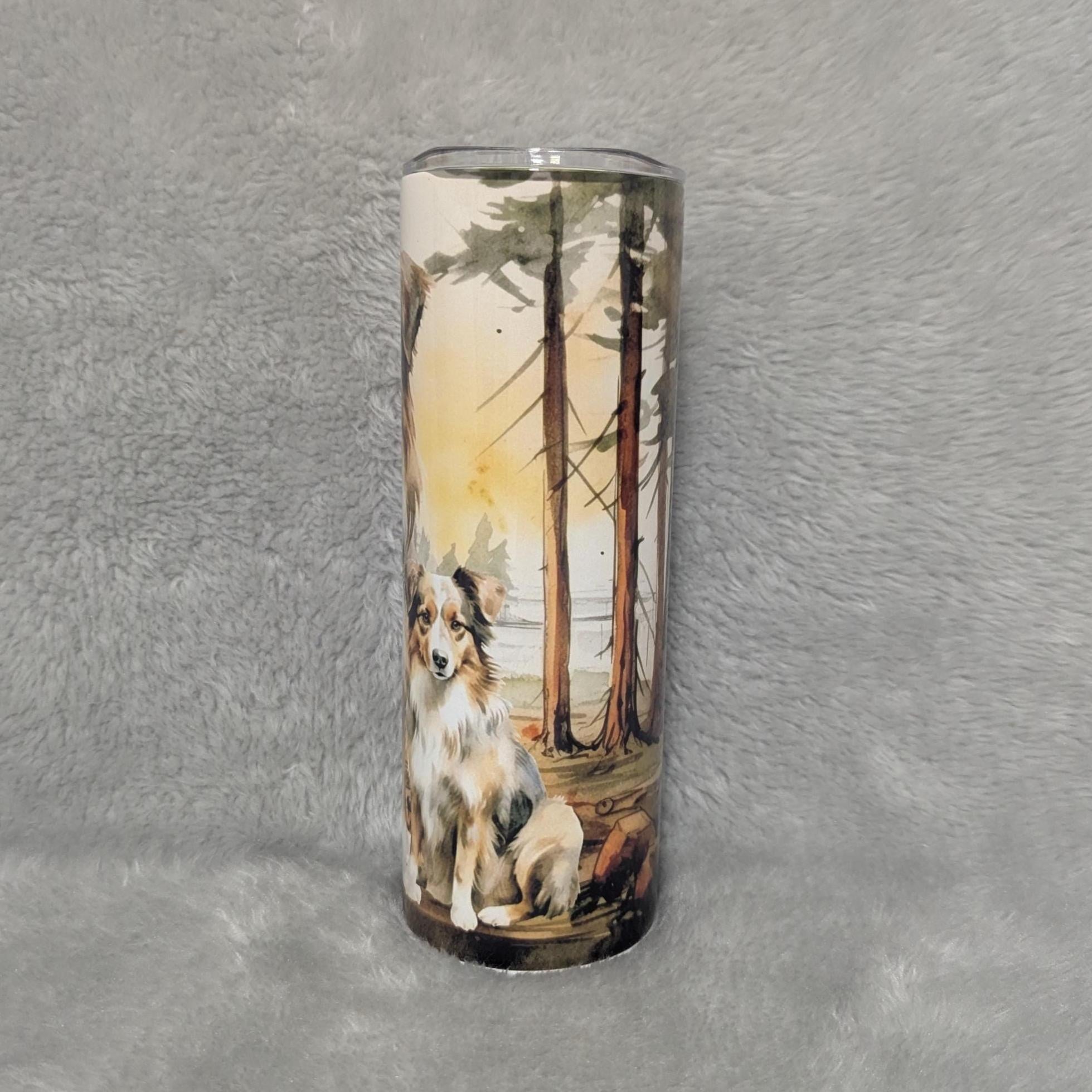 Australian Shepherd Tumbler 20oz With Reusable Straw, Can Be Personalized