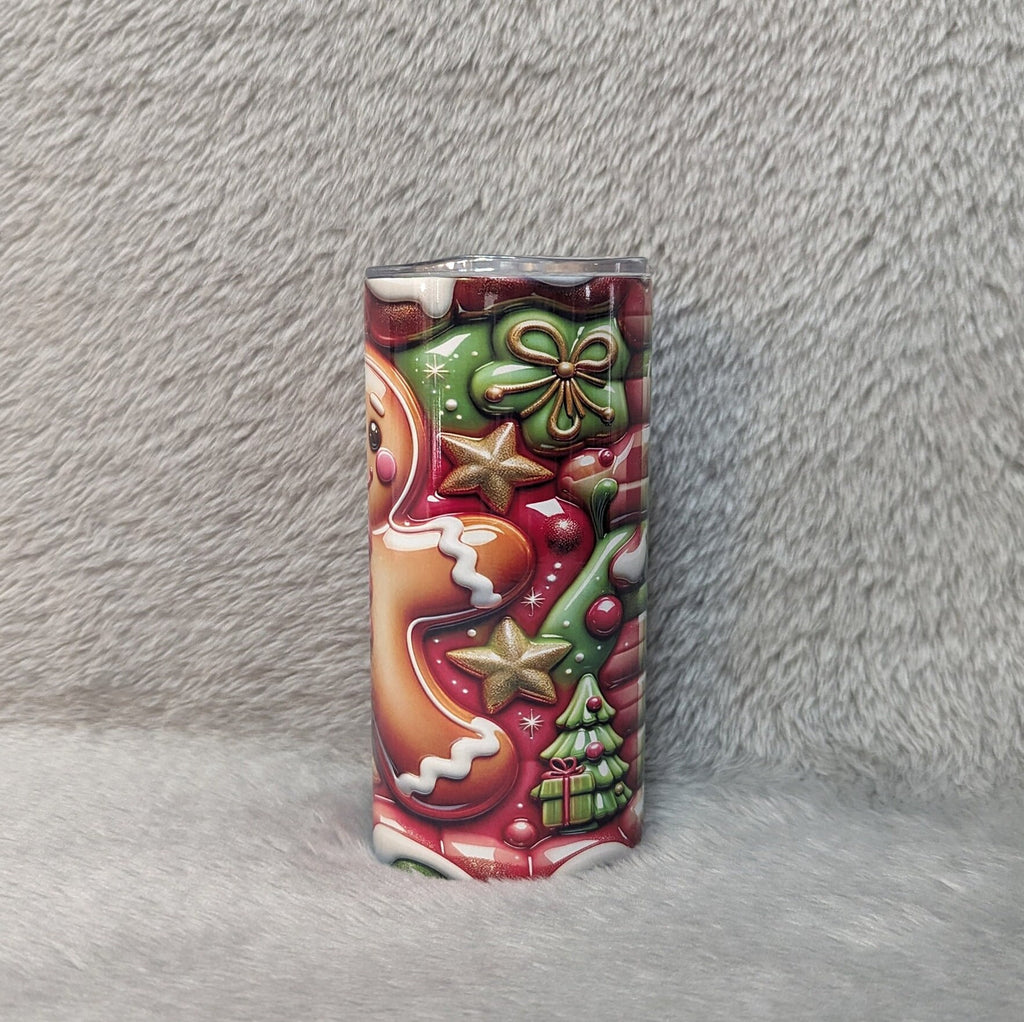 Kids Gingerbread Man Tumbler 15oz With Reusable Straw, Can Be Personalized