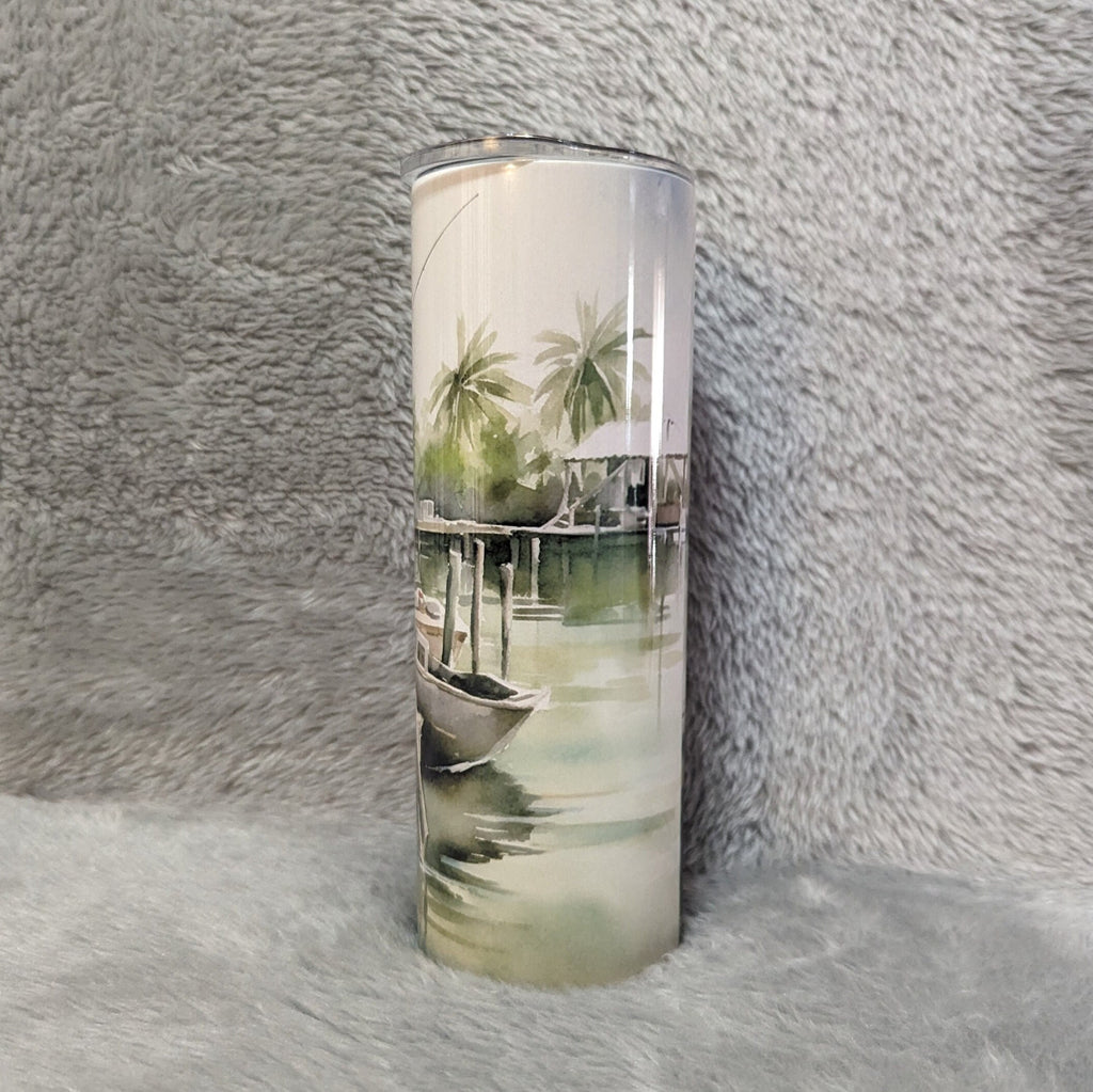 Fishing Tumbler 20oz With Reusable Straw, Can Be Personalized