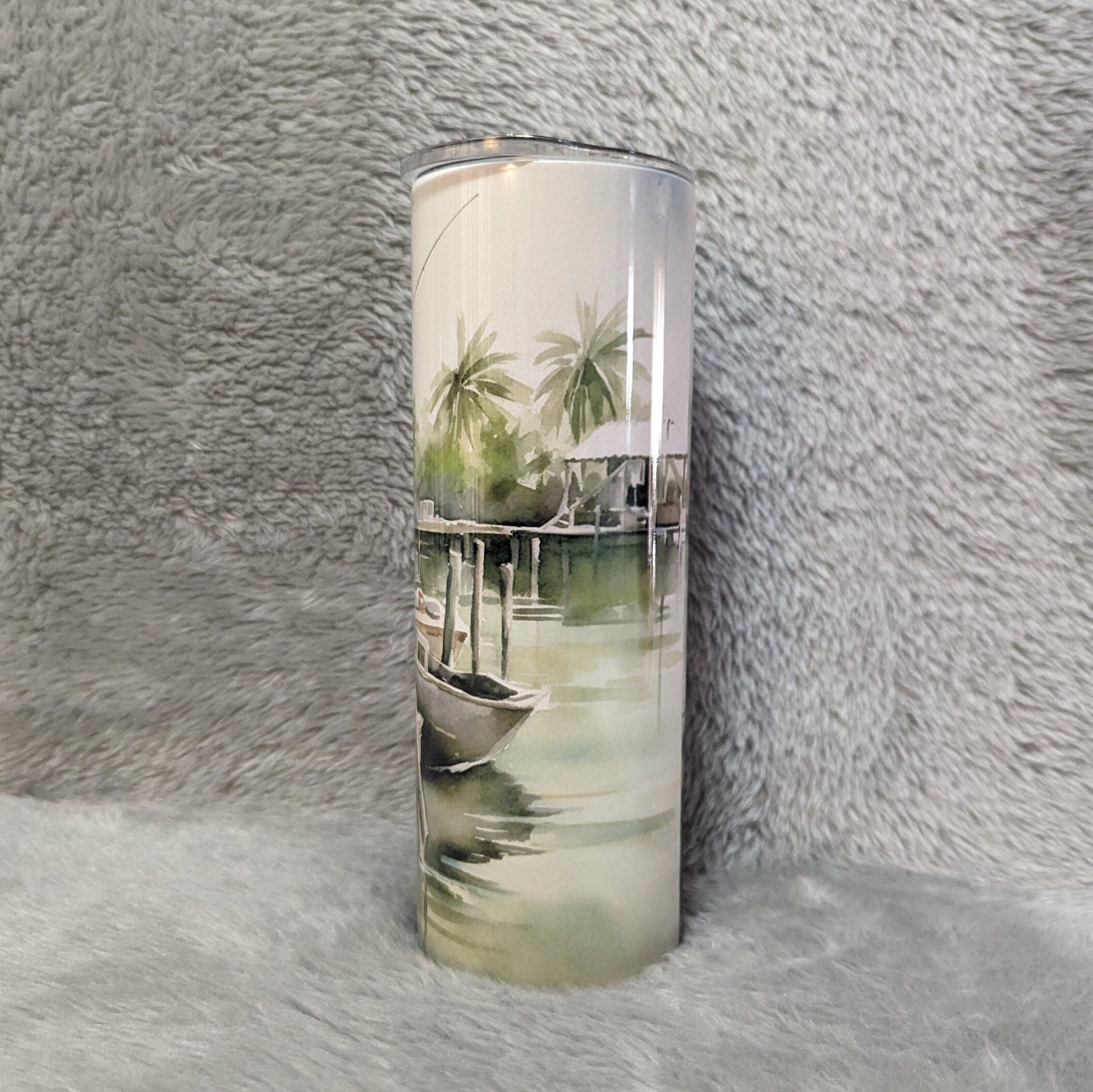 Fishing Tumbler 20oz With Reusable Straw, Can Be Personalized