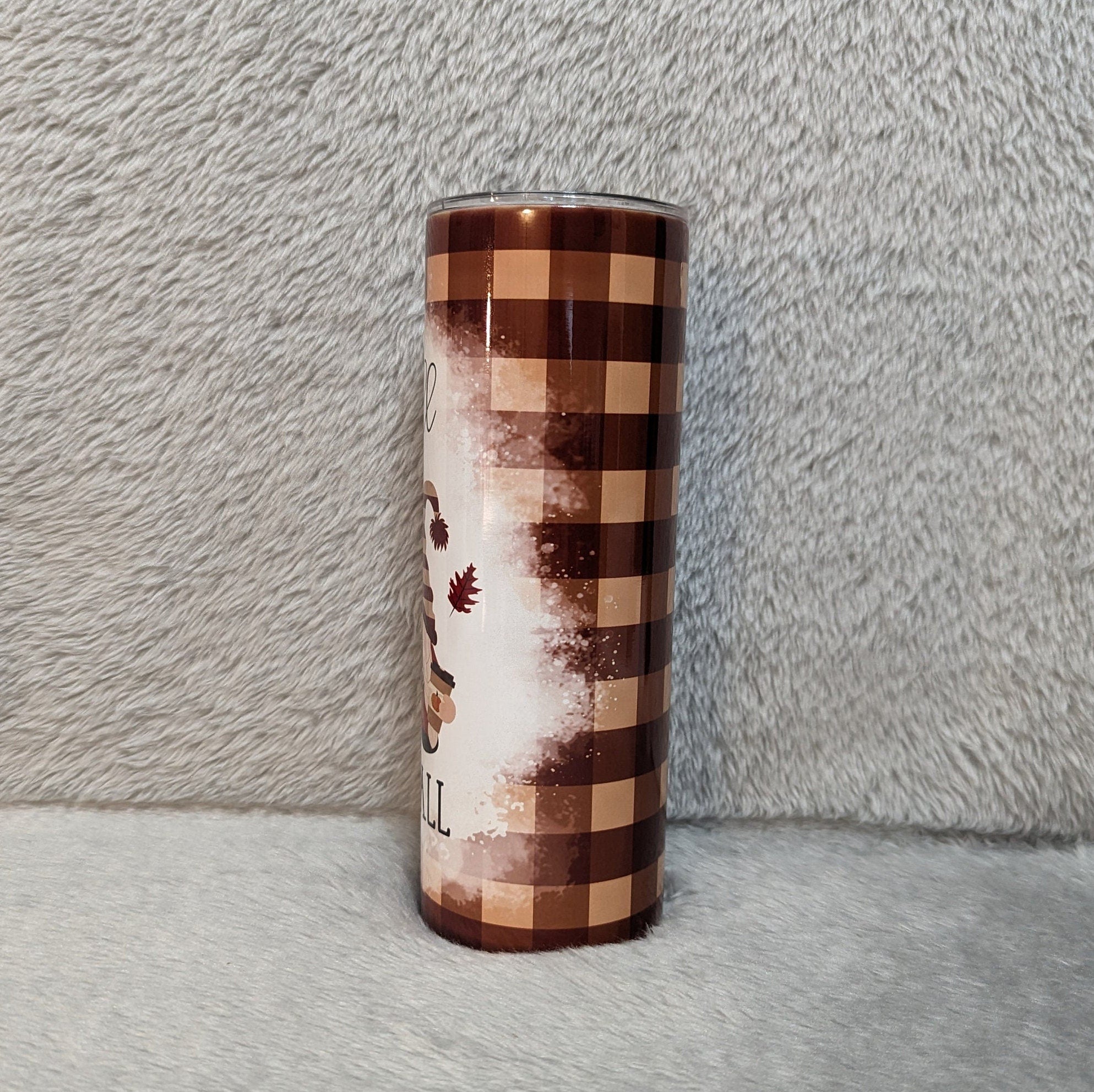 But I Think I Love Fall Most Of All Gnome Tumbler 20oz With Reusable Straw, Can Be Personalized