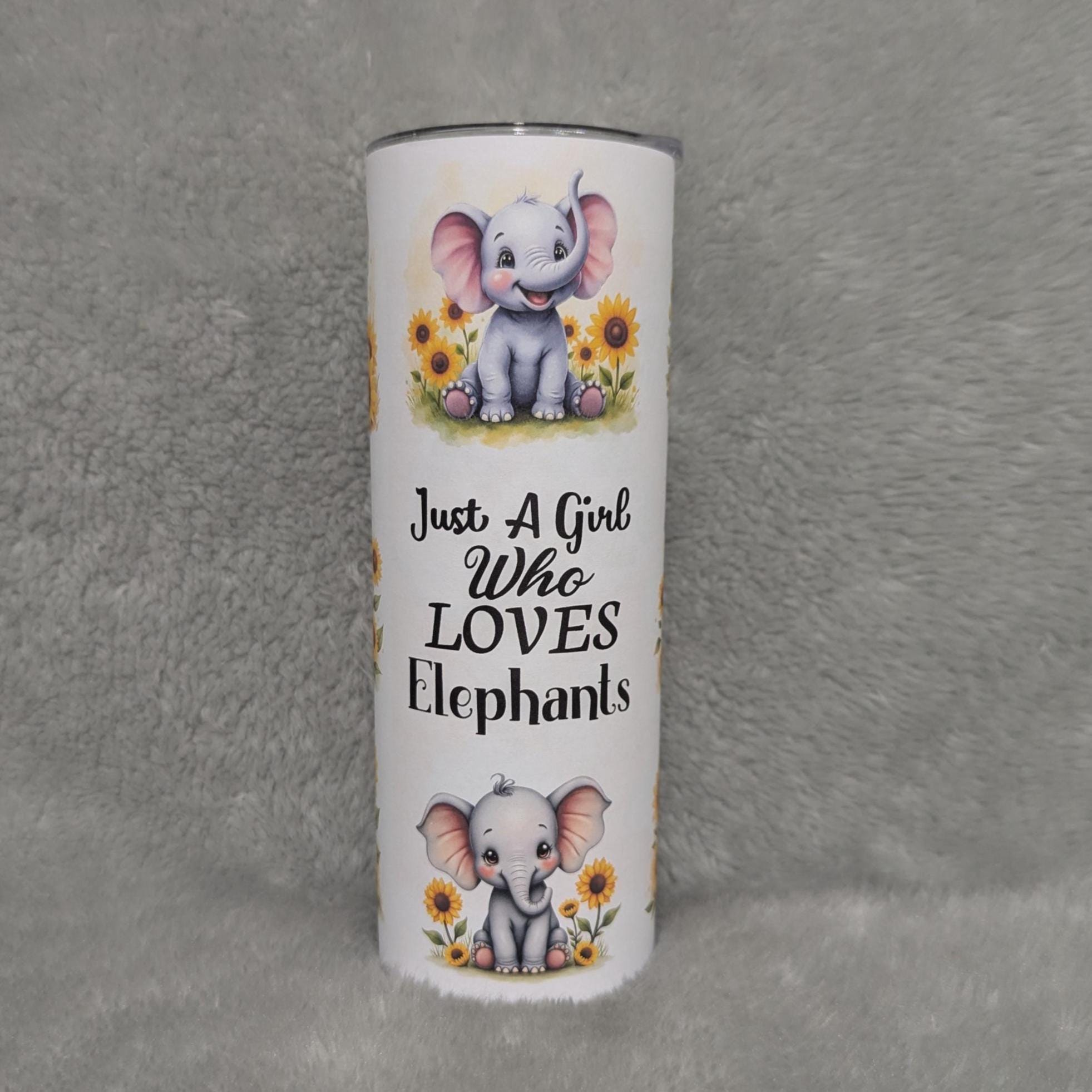 Just A Girl Who Loves Elephants Tumbler 20oz With Reusable Straw