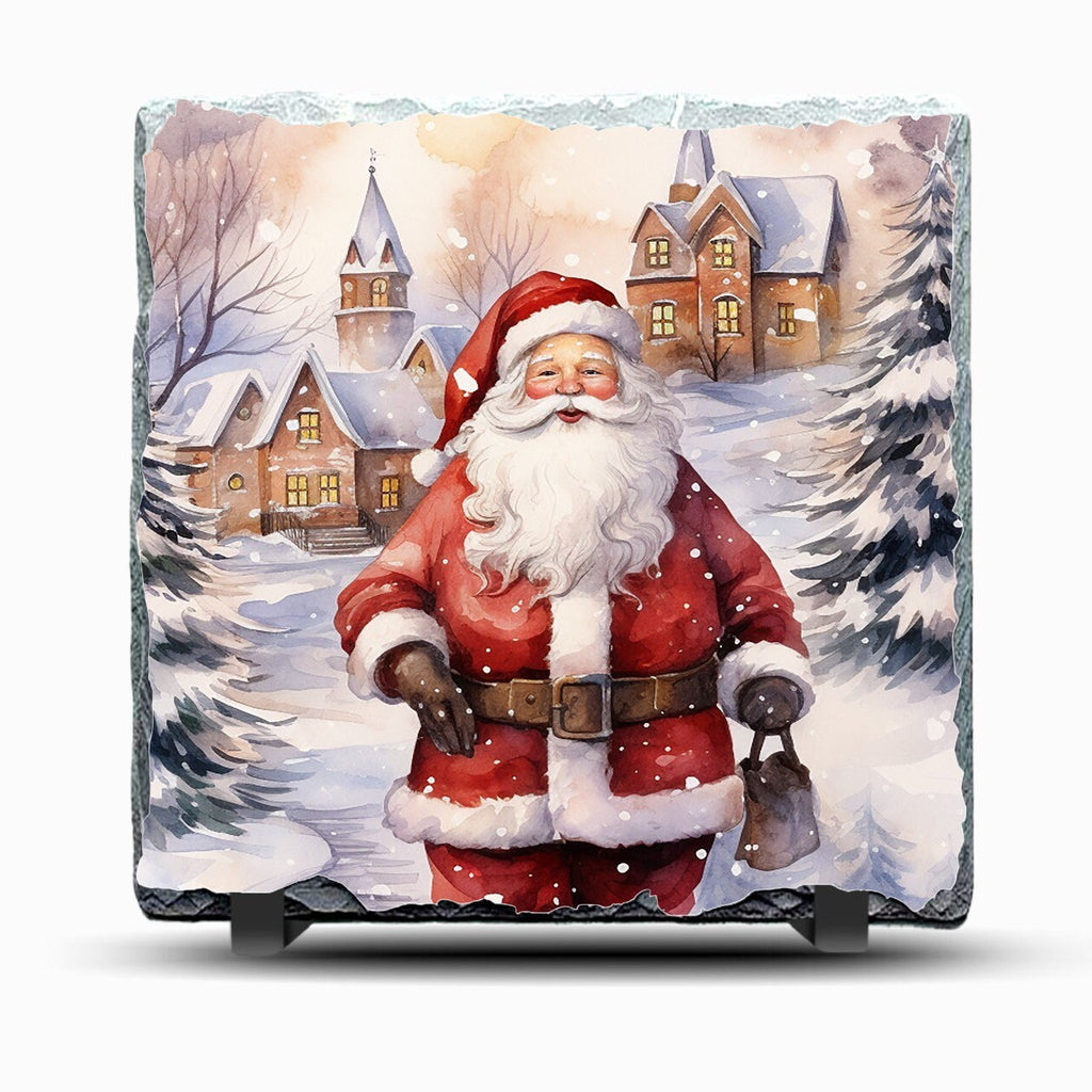 Slate Santa Picture With Display Legs