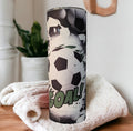 Soccer Ball Tumbler 20oz Tumber With Reusable Straw
