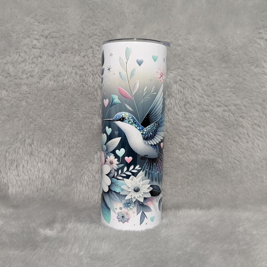 Hummingbird Tumbler 20oz With Reusable Straw, Can Be Personalized