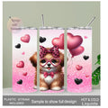 Valentine Puppy Tumbler 20oz With Reusable Straw, Can Be Personalized