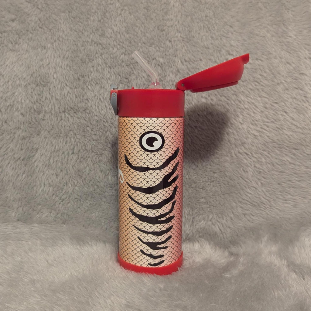 Kids Fishing Lure Water Bottle 12oz With Reusable Straw Can Be Personalized