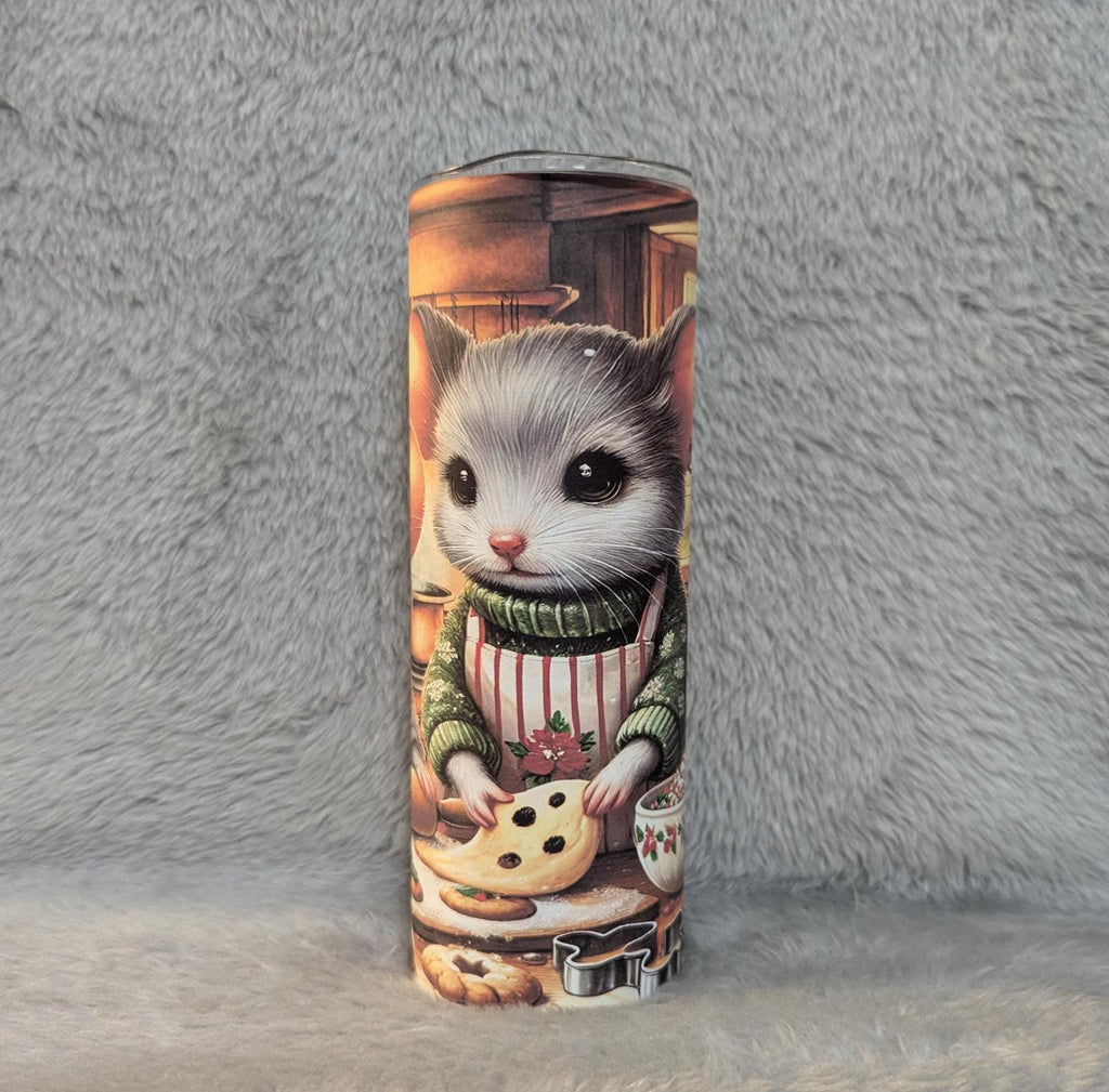 Christmas Mice - Mouse Tumbler 20oz With Reusable Straw, Can Be Personalized