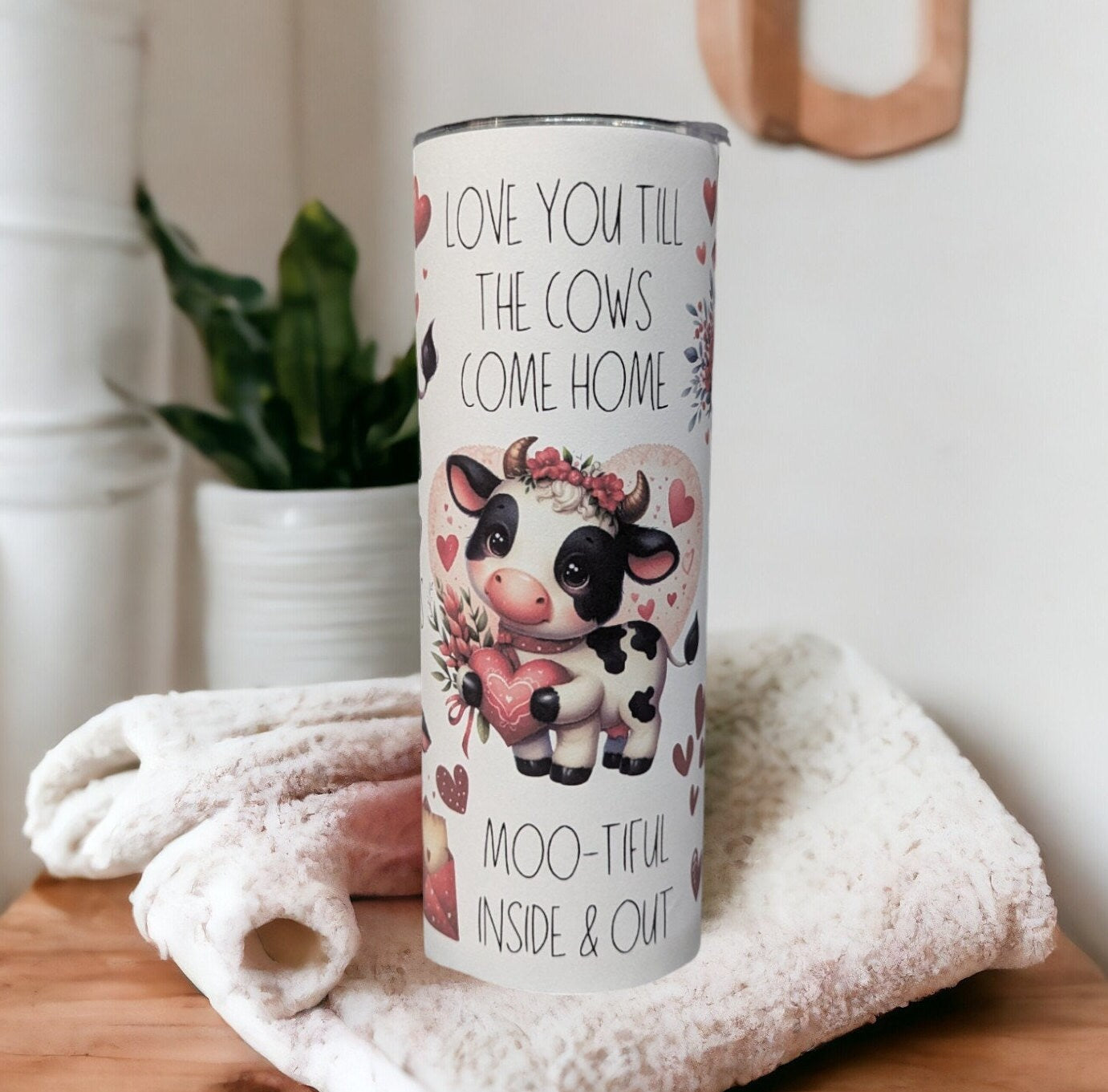 Cow Lover's Affirmation Tumbler 20oz With Reusable Straw