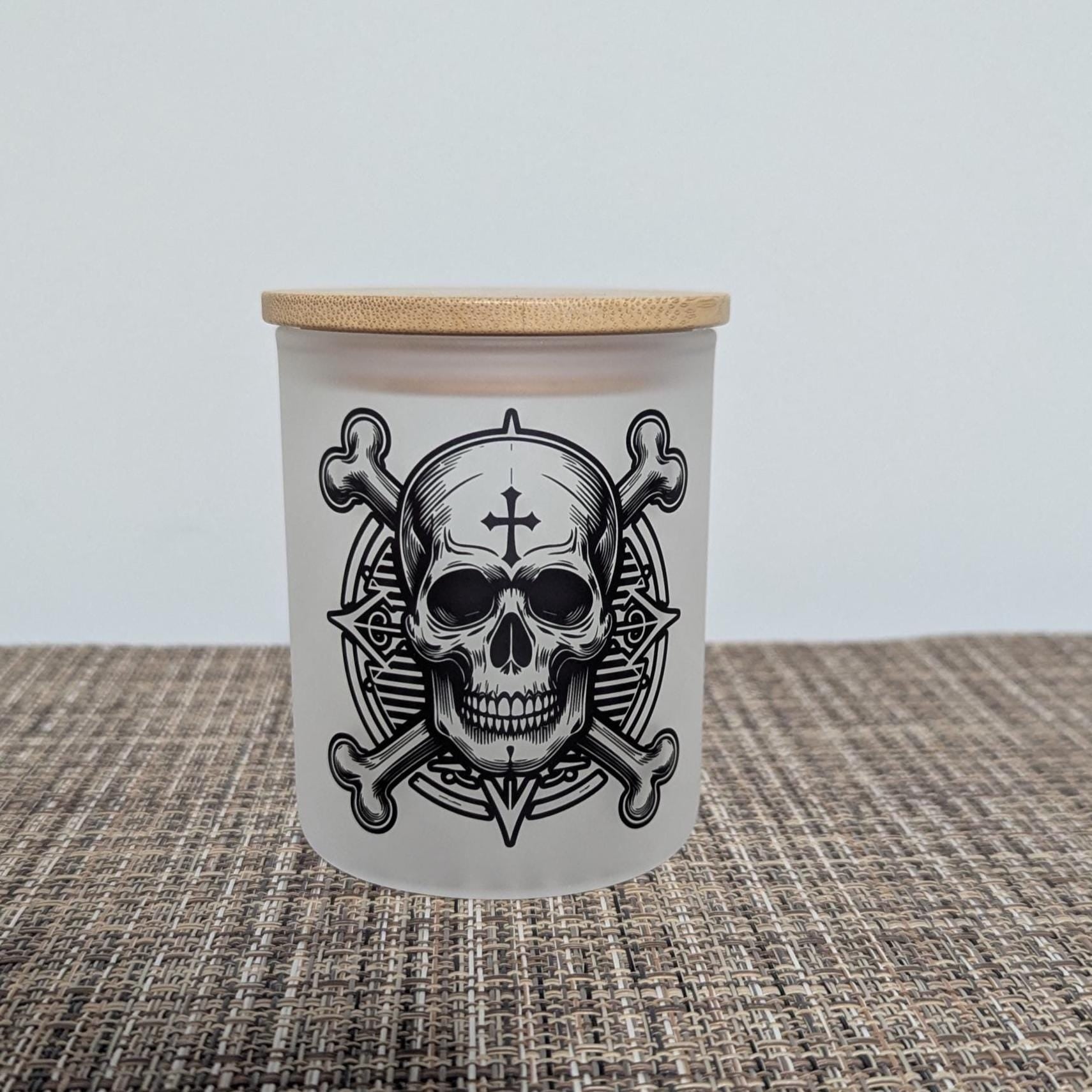 Skull Candle Holder With A Battery Operated Flickering Tea Light