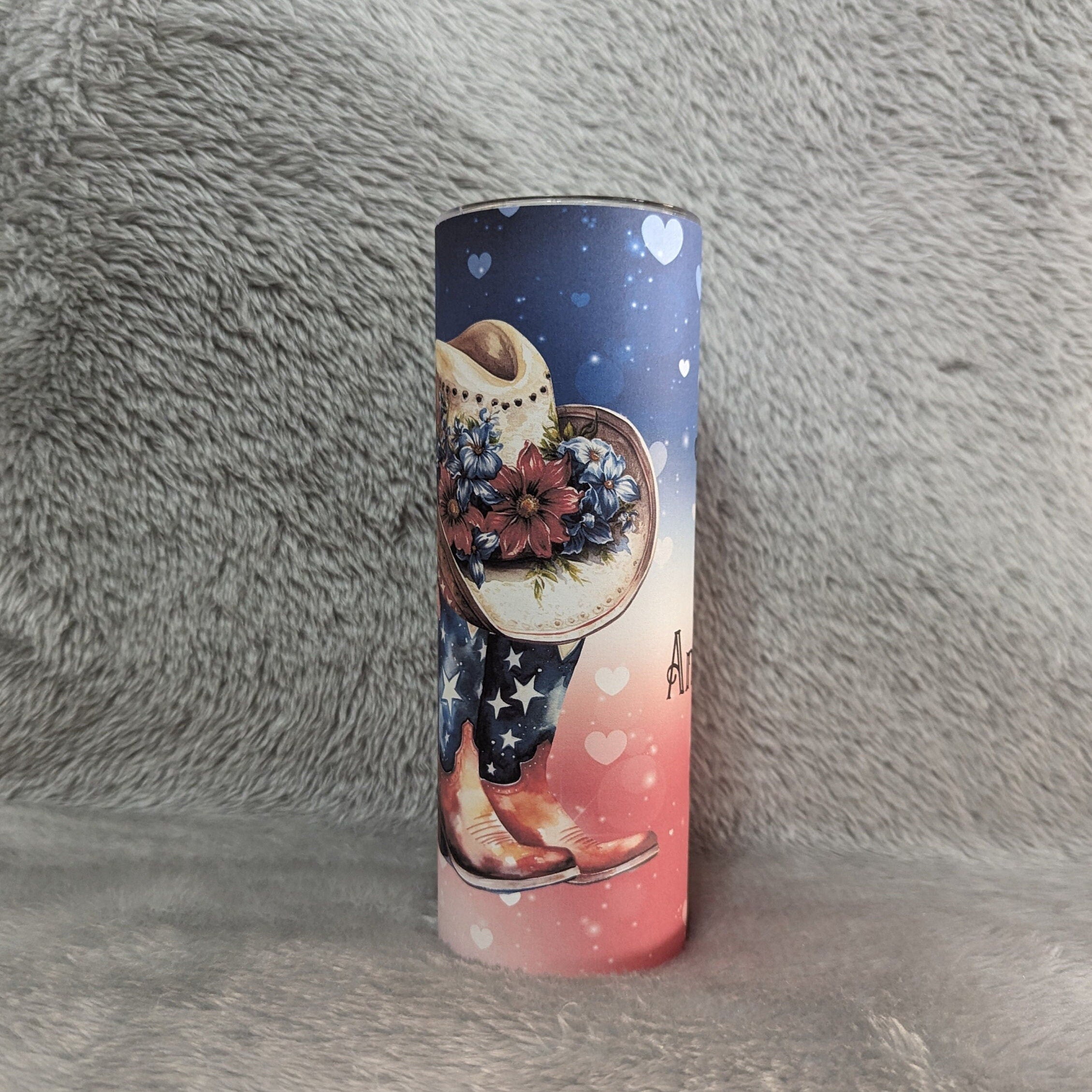 Just An American Girl Tumbler 20oz With Reusable Straw, Can Be Personalized
