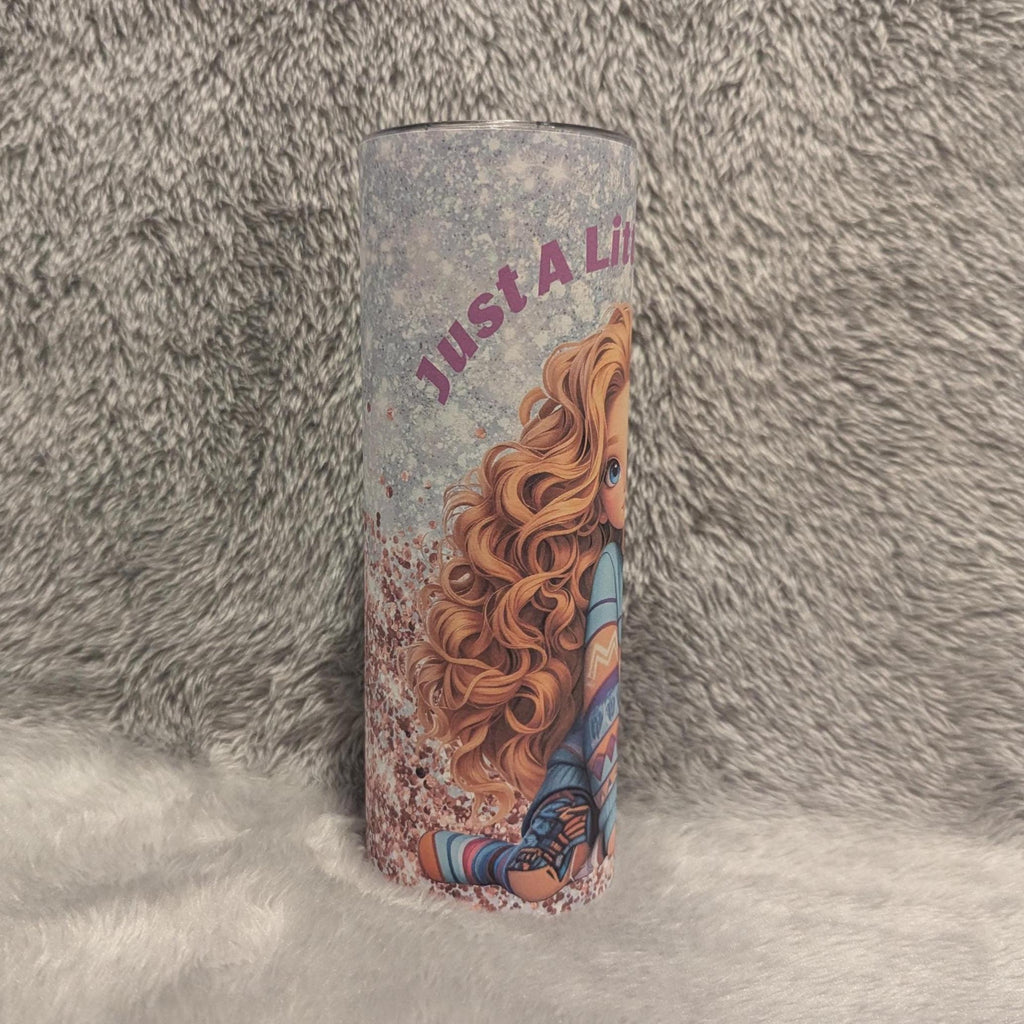 Quirky Girl Tumbler 20oz With Reusable Straw, Can Be Personalized