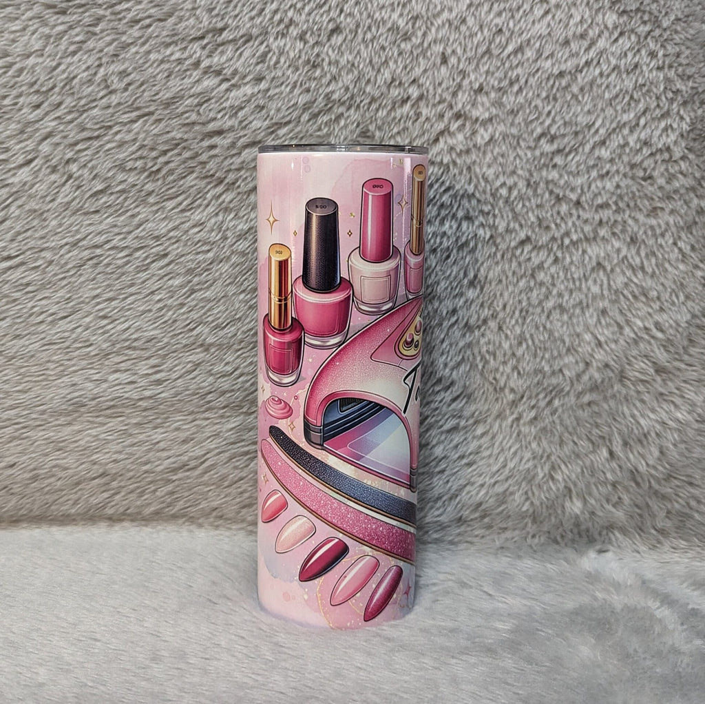 Nail Tech Tumbler 20oz With Reusable Straw, Can Be Personalized