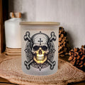 Skull Candle Holder With A Battery Operated Flickering Tea Light