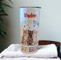 Kids Kitten Autism Tumbler, It's Okay To Be Different 15oz With Reusable Straw, Can Be Personalized