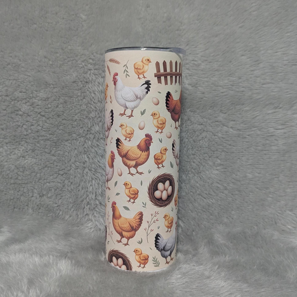 Chicken Tumbler With Reusable Straw 20oz With Reusable Straw