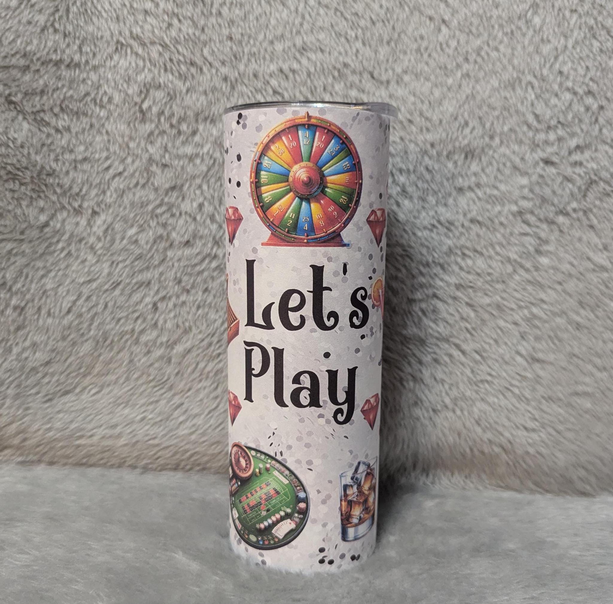 Let's Play Casino Tumbler 20oz With Reusable Straw
