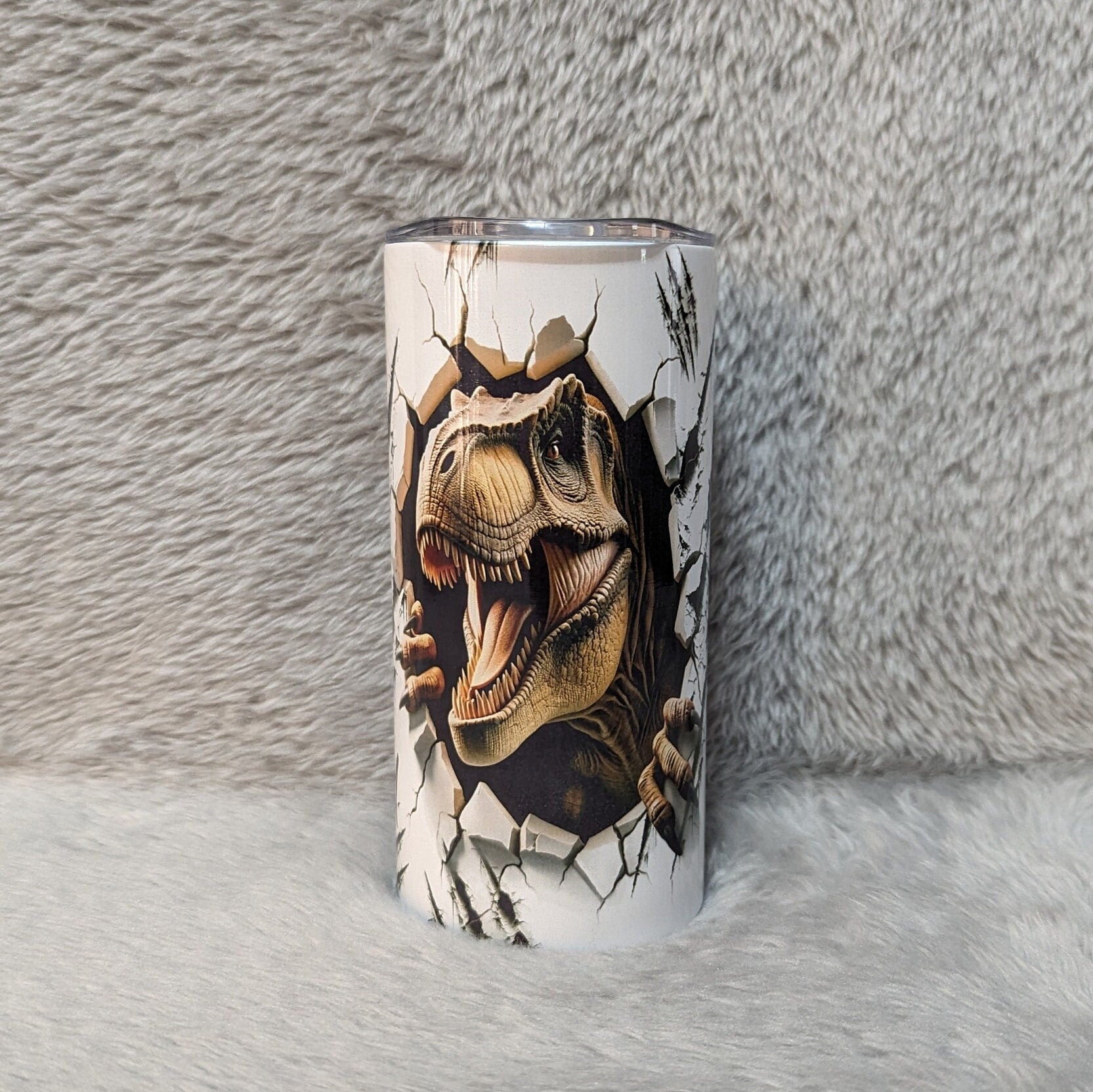 Kids Dinosaur Tumbler 15oz With Reusable Straw, Can Be Personalized